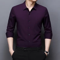 top quality new fashion brand slim fit mens fashion dress shirts formal long sleeve solid color casual korean dress clothes