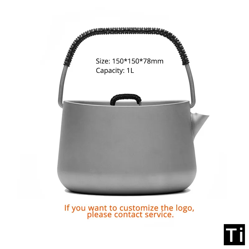 Походный титановый чайник для приготовления чая пикника 1л кофе ультралегкий