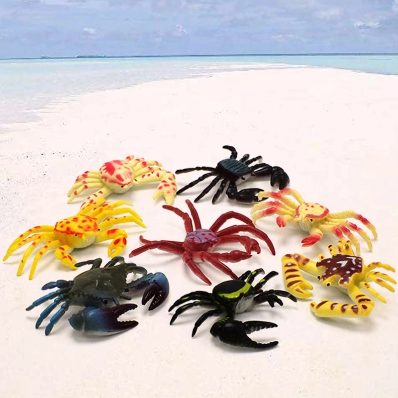 

2021 New Simulation Animals Crab Model Ocean Beach Life Party Bag Fillers Kids Toys Gift
