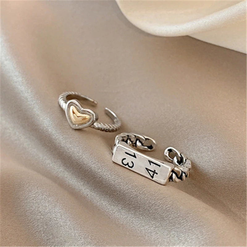 

Новинка модное кольцо Ins Wind нишевое кольцо для любви для всей жизни кольцо для любви в стиле ретро старый дизайн регулируемое классическое к...