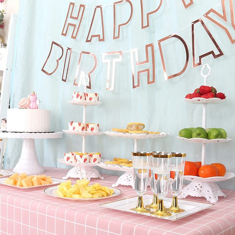 

Пластиковая подставка для торта, демонстрационная стойка, свадебное украшение, поднос для торта на день рождения, инструменты для десертов,...