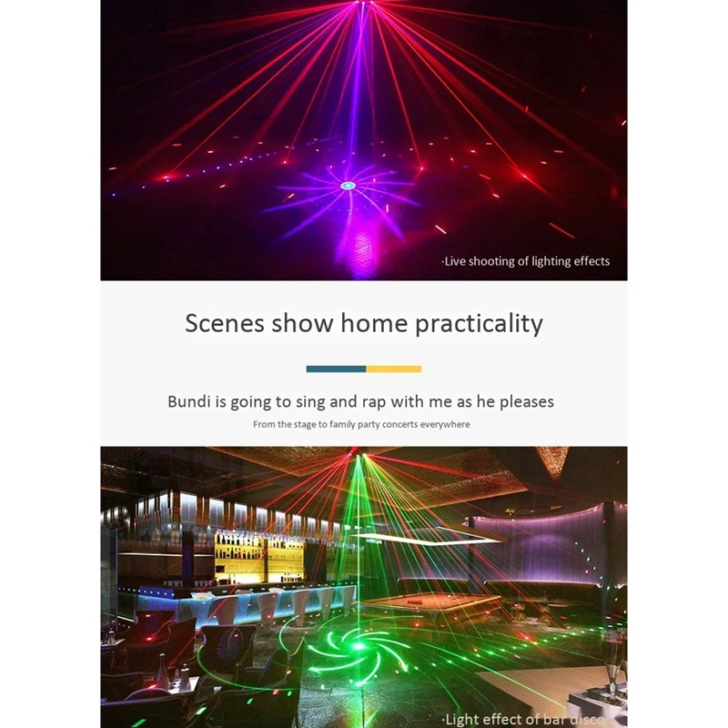 

9-Hole Mini Party Lights LED Sound Control Stage Light for Christmas, Halloween, Stage, Bar Decoration white (US Plug)