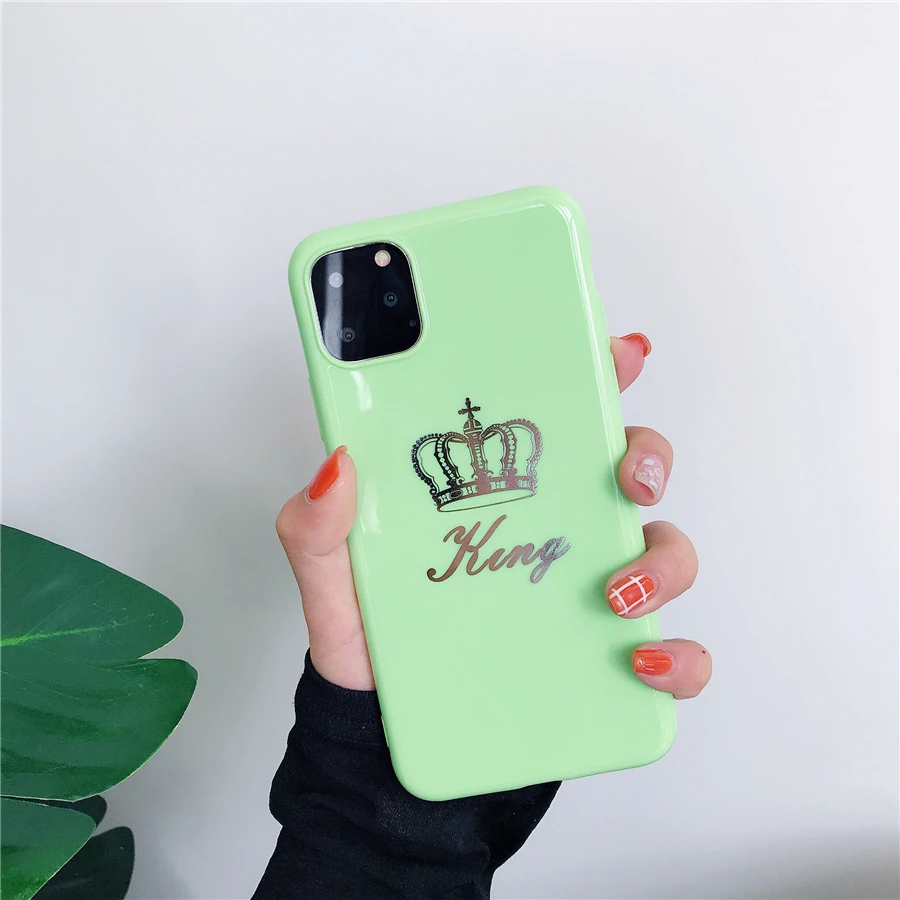 8 Роскошный чехол для пары для iPhone 6, 6s, 7, 8 Plus, глянцевая корона, король, королева, буквы, мягкий ТПУ чехол для iPhone X, XS, чехол для MAX XR Capa - Цвет: 8