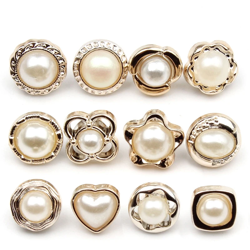 10 шт. женские круглые пуговицы с жемчугом|Пуговицы| |