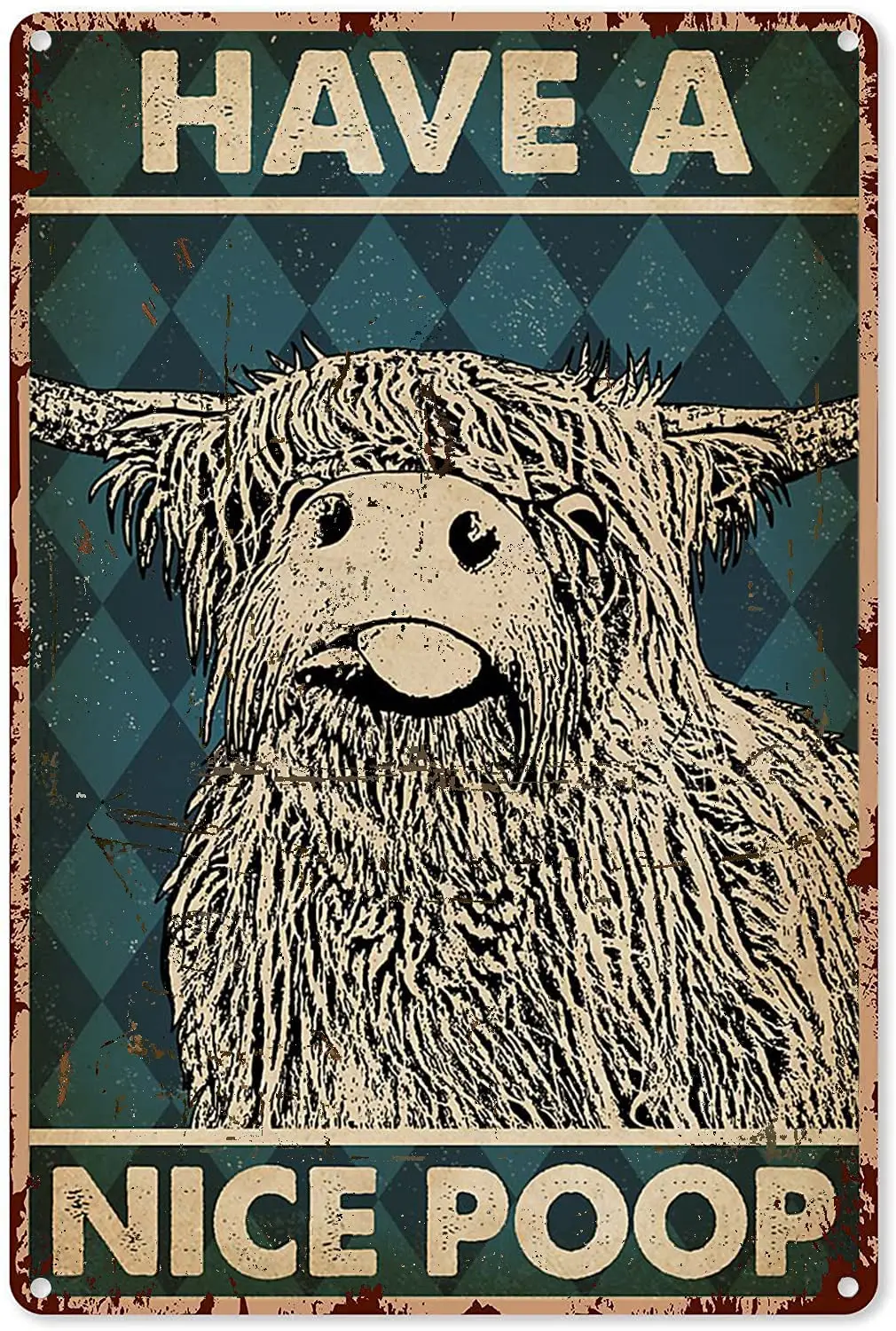 Highland корова стена искусства цвет хорошие какашки горный рогатый жестяной знак