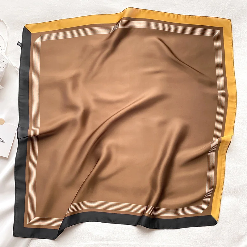 

Spain Fashion 70*70cm Square Women Lovely Plain Silk Shawl Scarf Office Lady Hair Neck Headband Foulards Headcloth Muslim Capes