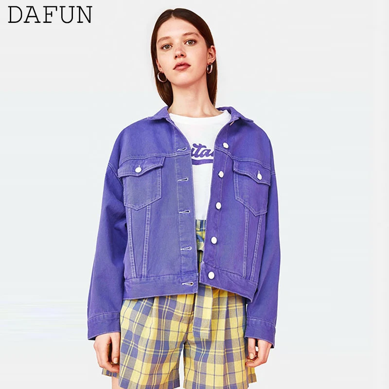 Новая фиолетовая джинсовая куртка chaqueta mujer женские негабаритные куртки бомбер