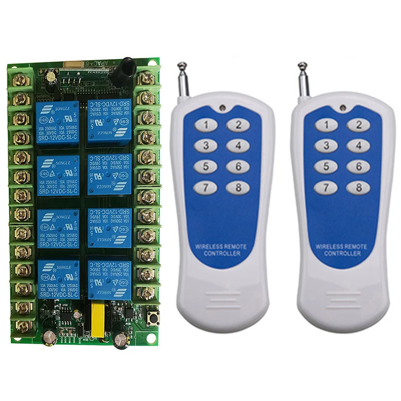 500 м AC 220 В 8 каналов 8CH RF беспроводной пульт дистанционного управления Переключатель система дистанционного управления приемник передатчик 8CH реле 315/433 МГц