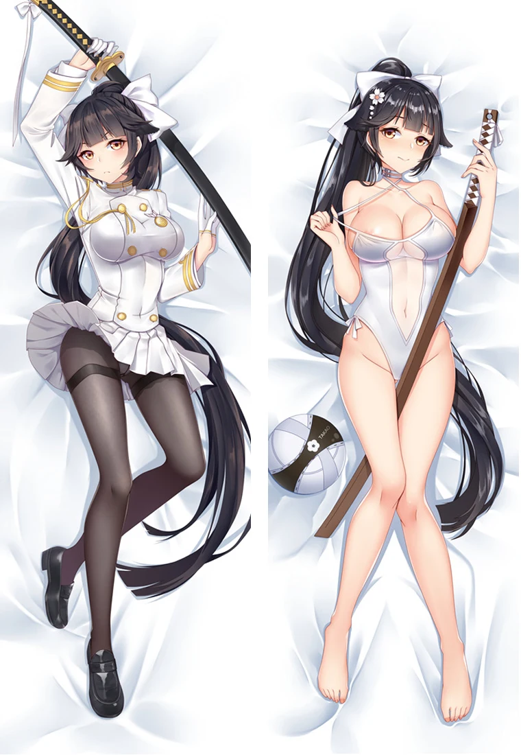 Original Azur Lane Characters animal ears girl Kaga &amp akagi azurlan pillow cover illustrious takao body Pillowcase | Дом и сад