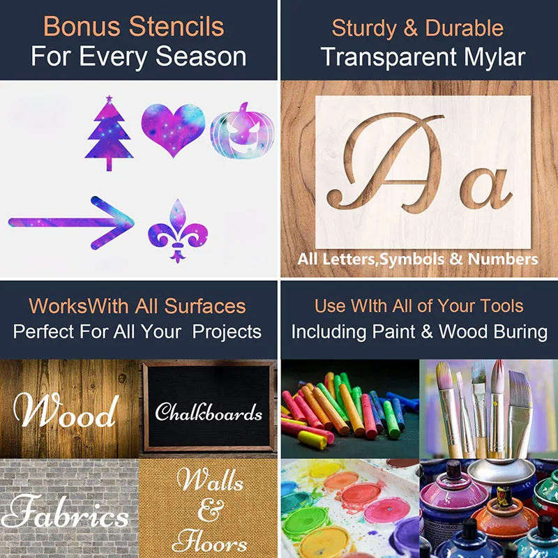 Трафареты букв 40 шт. набор Английский для живописи формы Алфавит знаки