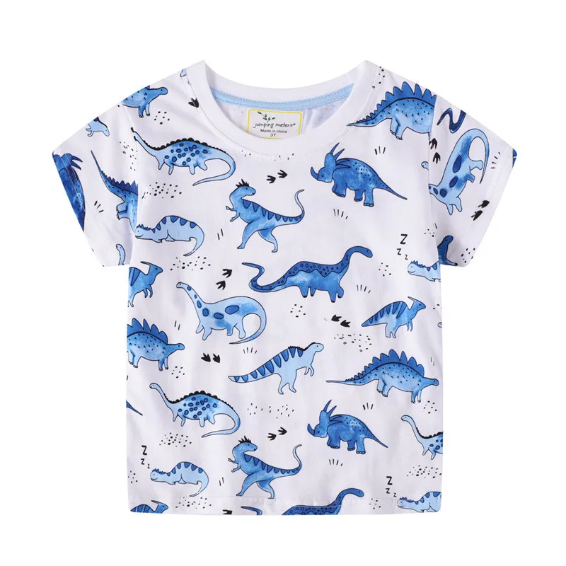 

2-7Years Cartoon Dinosaur Shirt Child Boy for Summer Boy T Shirt Baby Clothes Cotton Kids Children Shorts Shirts
