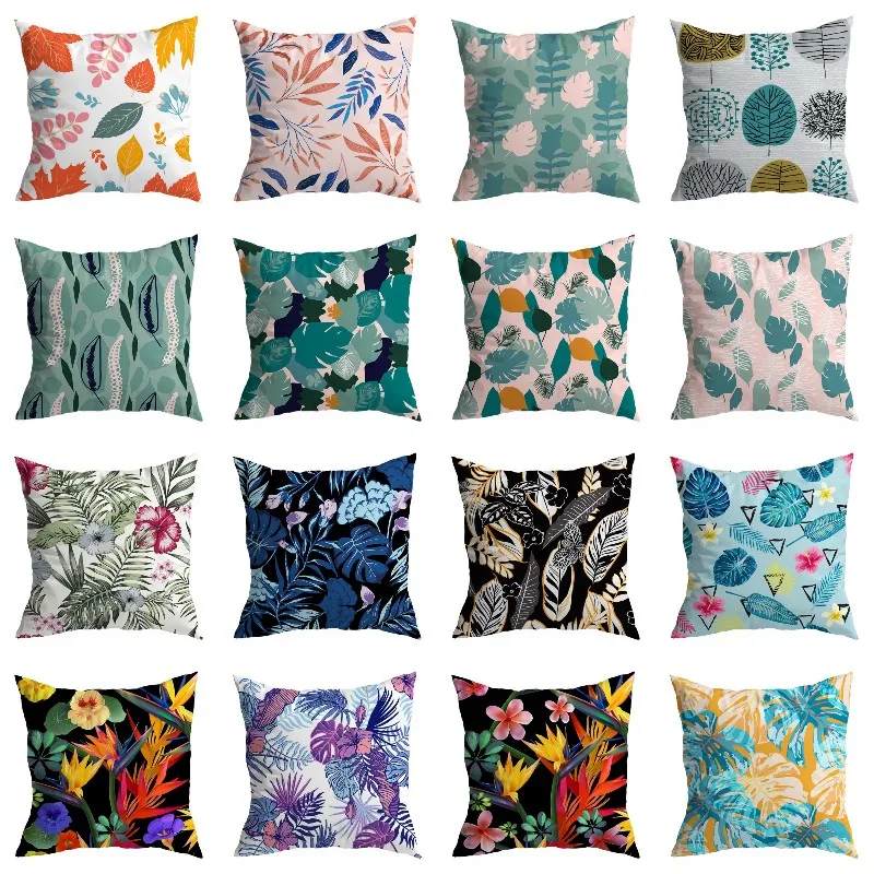 

Double-sided Plant printing Cushion Cover Tropical Leaf pillowcase Decorative Pillow Sofa Cushions Pillowcover 45x45cm