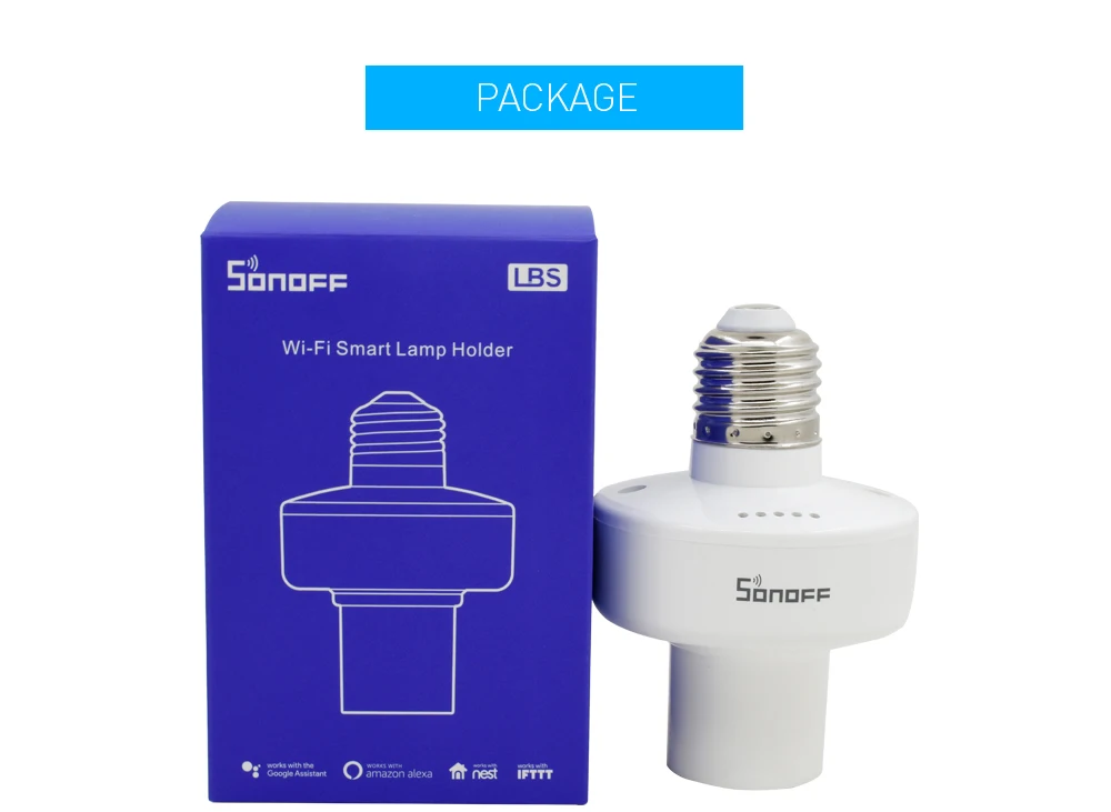 ITEAD Sonoff Slampher RF 433Mhz Wifi E27 Универсальный светильник, лампочка, держатель для умного дома, беспроводное управление, 2А 400 Вт