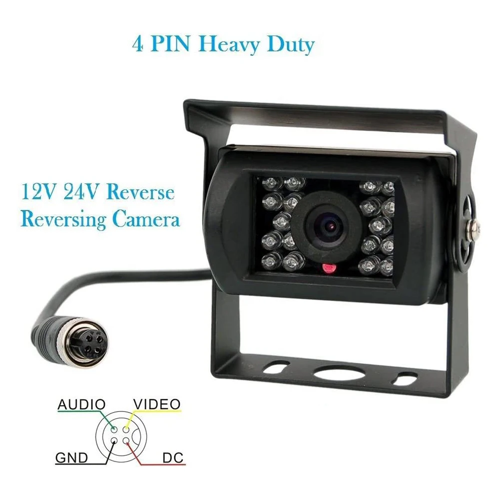 

12-24V 4-Pin Night Vision Parking Rear View Camera for Car Bus Truck Caravan RV Reverse Camera Car Rear View Camera Accessories