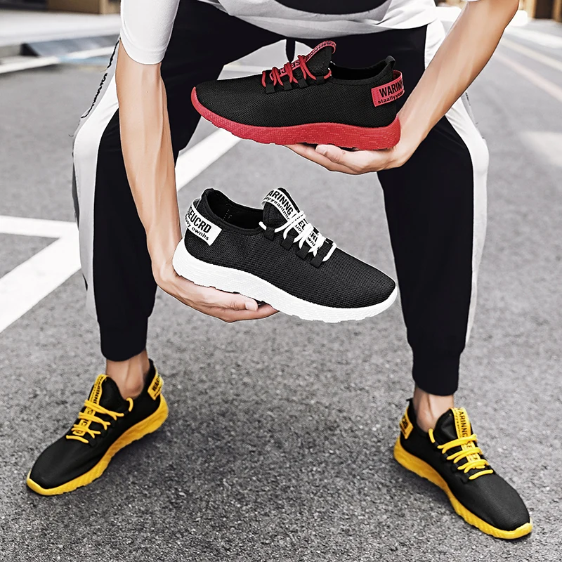 

2020 New Men Sports Shoes Breathable Lace-up Men Mesh Shoes Fashion Casual Non-slip Men Vulcanized Shoes Walking Shoes Hot Sale