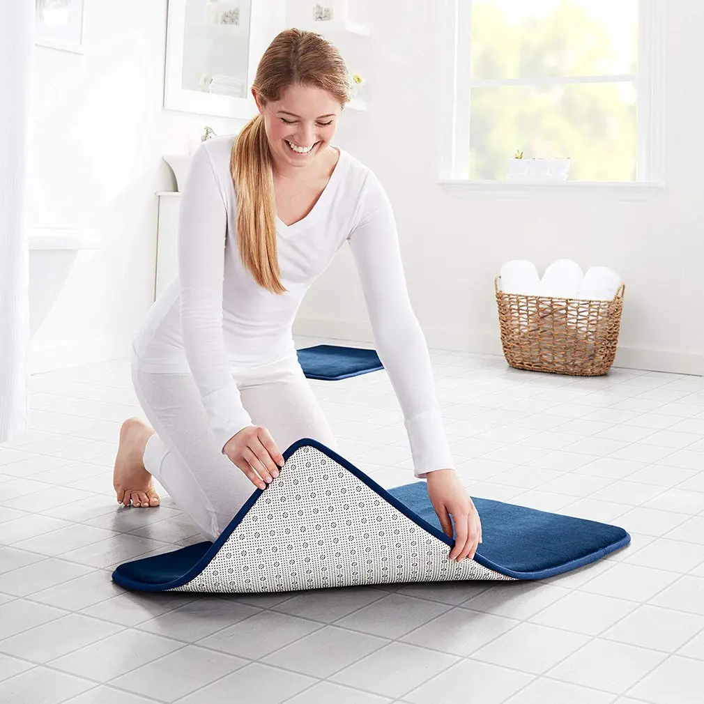 Home Bath Mat Non-slip Bathroom Carpet Soft Coral Fleece Memory Foam Rug Kitchen Toilet Floor Decor Washable 6 colors | Дом и сад