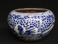 yizhu cultuer art collection ancient china porcelain painting phoenix flowers jar pot decoration