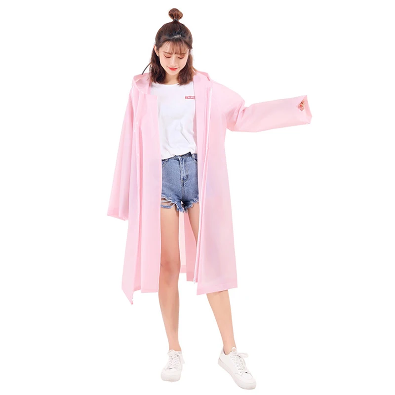 Fashion Outdoor Rain Coat Women Covered Transparent EVA Girls bicycle Raincoat Travel Waterproof Rainwear Adult Poncho With Hood | Дом и сад