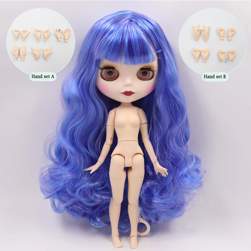 B doll with hand AB ICY Nude Blyth пользовательские куклы № BL7216/6208 светильник розовый микс Voilet белый цвет кожи 1/6 bjd, pullip, licca, jerryberry - Цвет: B doll with hand AB