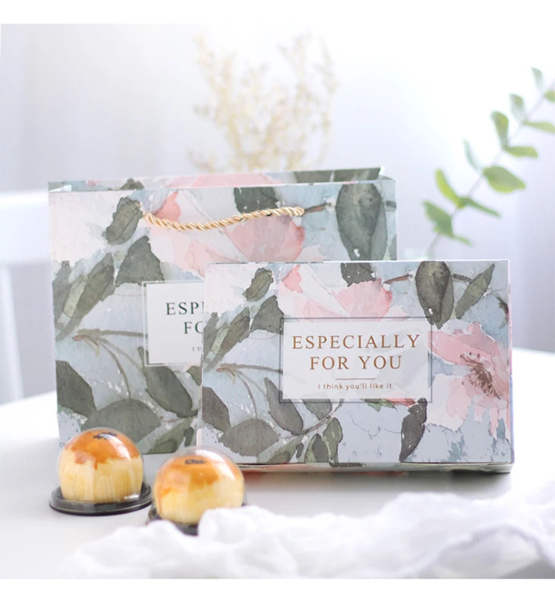 

AVEBIEN Wedding Gift Mung Bean Cake Creative Small Fresh Bronzing Box Birthday Party Cake Packaging Flower Box Boite Cupcake