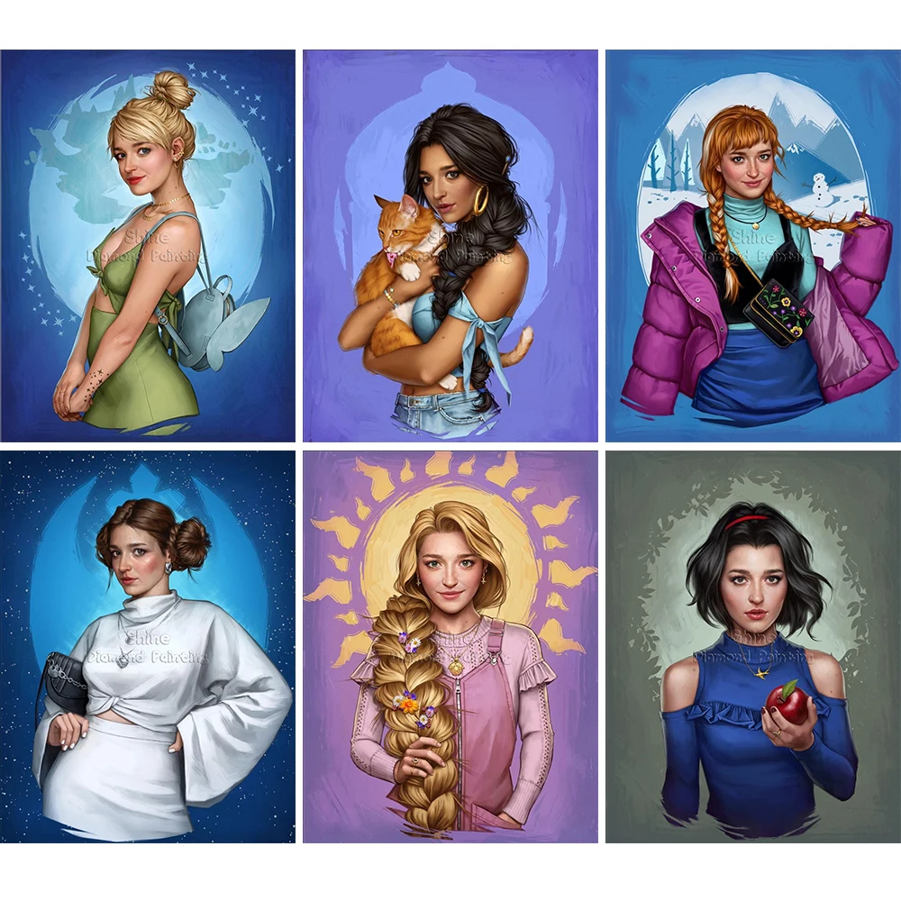 

Алмазная живопись, мультфильм Дисней, принцесса, девочка, персонаж 5D, «сделай сам», полная вышивка, набор для мозаики, ручная работа, подарок,...