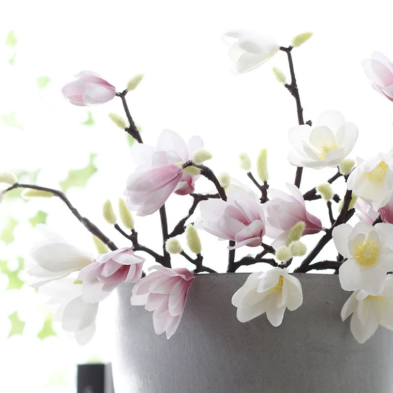 1 шт. искусственная Магнолия Шелковый Искусственный цветок ветка Флер