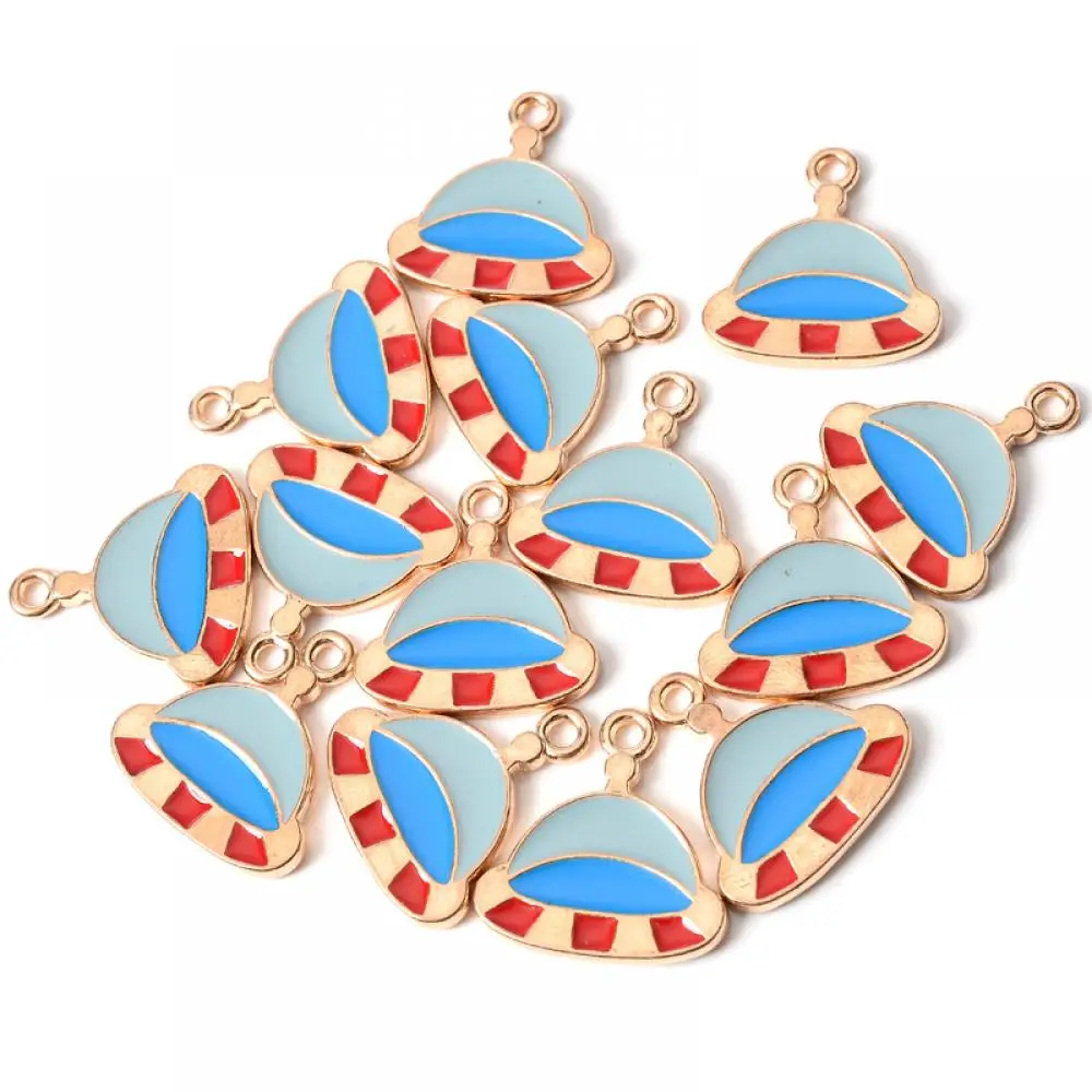 

10Pcs 14*20mm Enamel Spaceship Alloy Metal Drop Oil Pendants Charms For Jewelry Making DIY Bracelets Necklaces Accessories