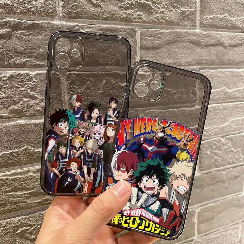 

My Hero Academia anime manga Phone Case Transparent for iPhone 7 8 11 12 se 2020 mini pro X XS XR MAX Plus