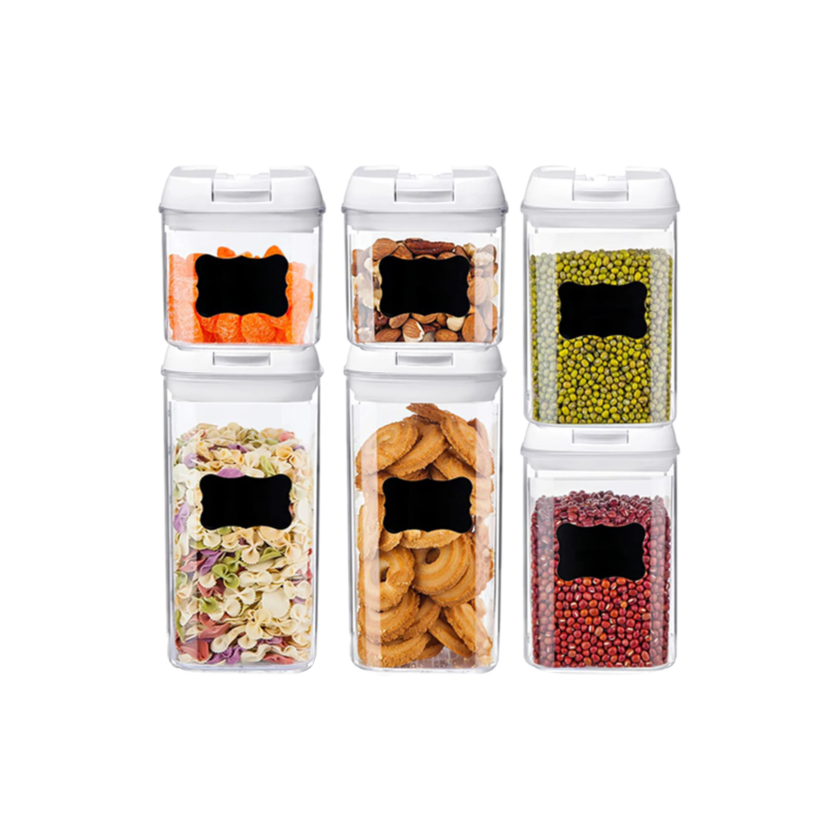 

5/6/7PCS Kitchen Transparent Sealed Storage Tank Sealed Storage Box Crisper Grains Food Storager Kitchen Cans Container
