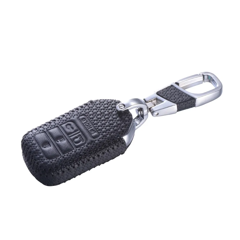 Leather Remote Holder Keychain for Honda Civic Crosstour CRV Pilot Accord Fit Freed Smart Fob Shell Sleeve | Аксессуары для салона