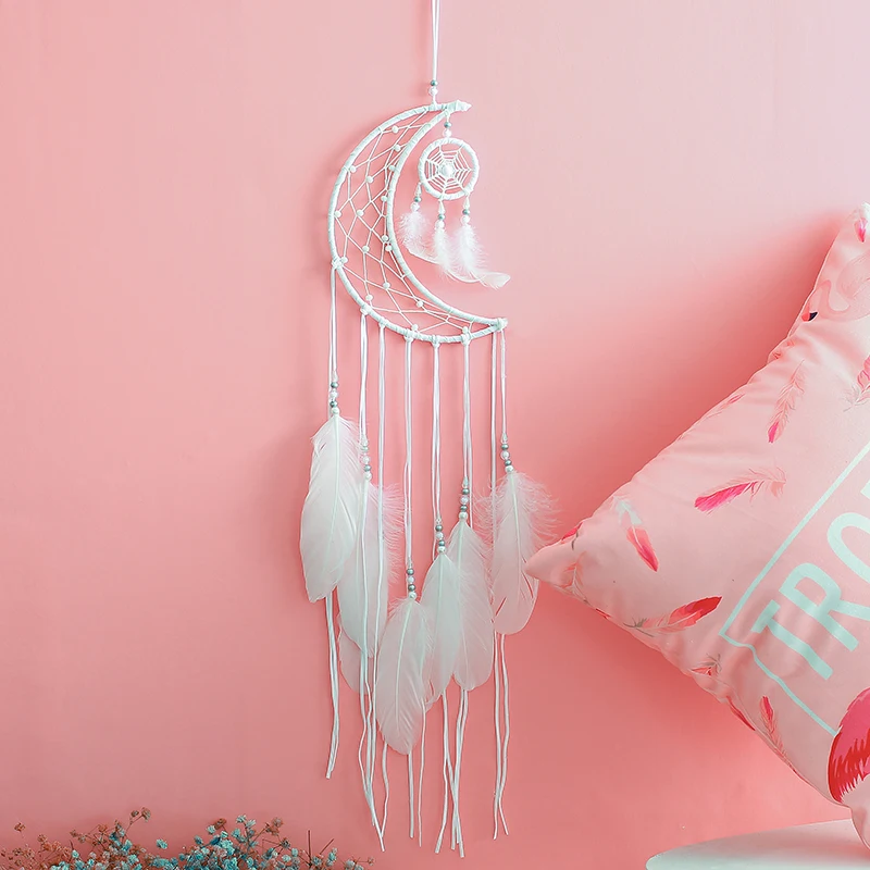 Dreamcatchers гобелены ручной работы макраме пером Белой Кисточкой Boho настенный