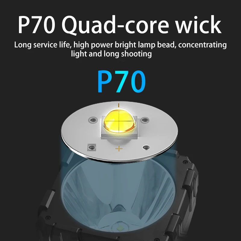 구매 JUJINGYANG 휴대용 3km Xhp70 작업 야외 사냥 휴대용 충전식 강력한 LED 탐조등