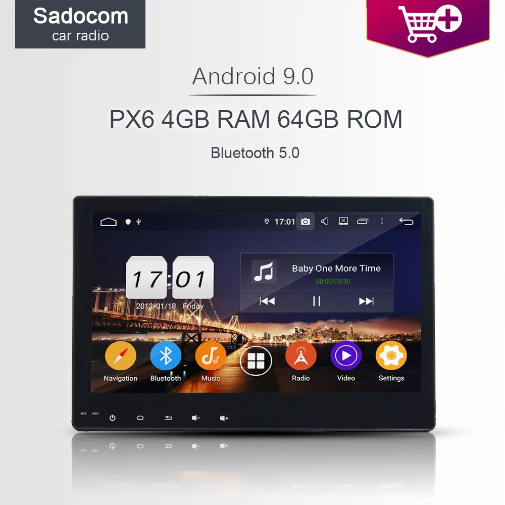 Автомобильный мультимедийный DVD плеер PX6 DSP IPS 10 1 &quotAndroid 0 4 Гб + 64 4G RDS Авторадио GPS