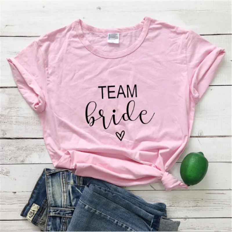 Bride To Be Wedding Decoration Loose Solid Color 6 Size Team Bridal T-shirt Bachelor Party Bridal Squad Hen Party Bridal Shower images - 6