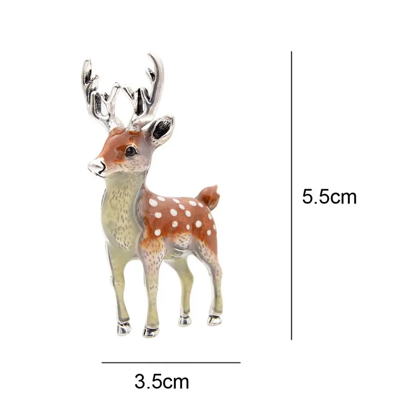 

3 Colors Available Cute Small Deer Brooches for Women Bucks Sika Deer Animal Brooch Pin Coat Accessories Kids Gift