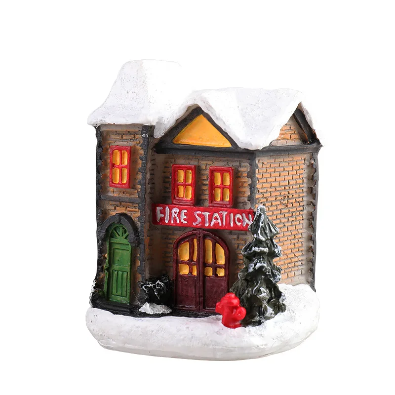 brightness led light up small village house scene christmas decor ornament christmas tree pendant decoration gifts ornaments free global shipping