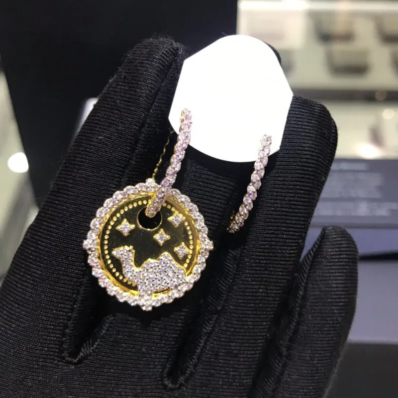 

UMGODLY Роскошные брендовые асимметричные серьги в виде пустыни и верблюда с фианитами золотого цвета, женские модные ювелирные изделия для ве...