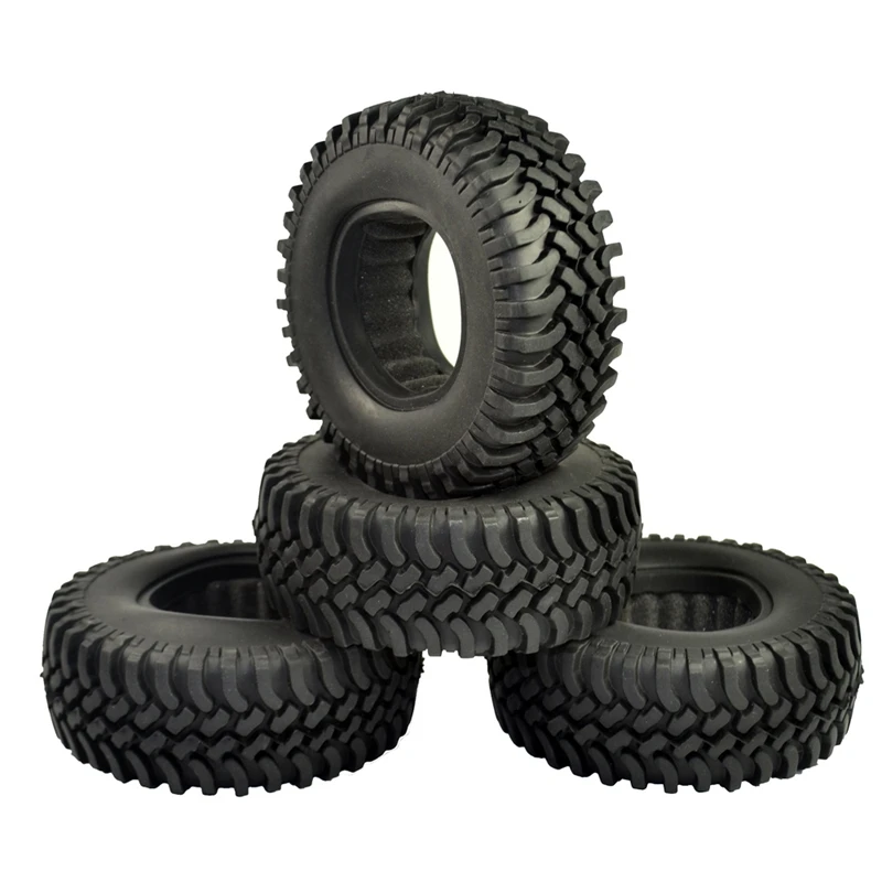 

8 Pcs RC Car Part: 4Pcs 1.9 Inch Rubber Tyre 1.9 Wheel Tires 100X38mM & 4Pcs Metal 1.9 Beadlock Wheel Rim Hub