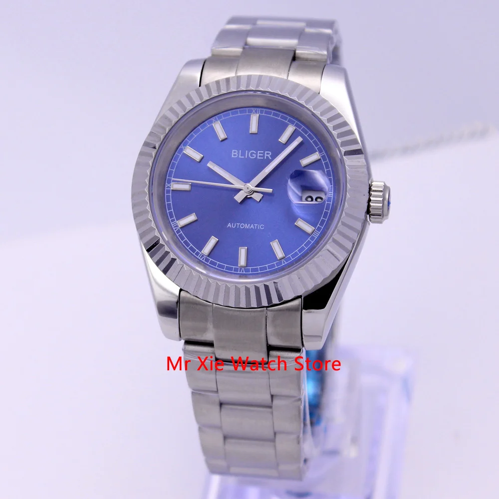 Часы мужские Bliger механические с автоподзаводом 40 мм календарем