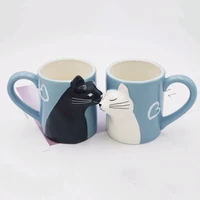 deardali special couple cat cup head tilt kill kiss cat valentine s day creative ceramic cup coffee mug gift kedicat