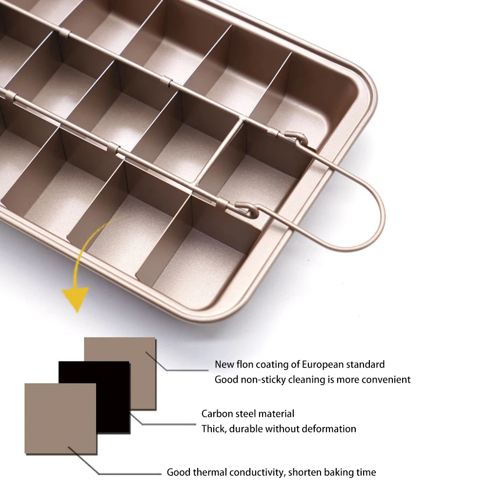 

1pcs Brownie Cake Pan DIY Baking Tray Tools Square Lattice Chocolate Cake Mold Brownie Non-Stick Baking Pan Kitchen Accessories