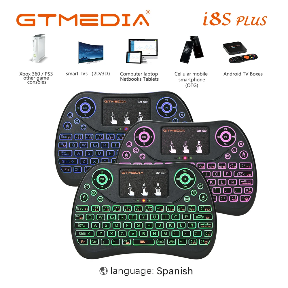 Горячая Распродажа i8 Мини Беспроводной Клавиатура 2 4 ГГц подсветкой Air Мышь +