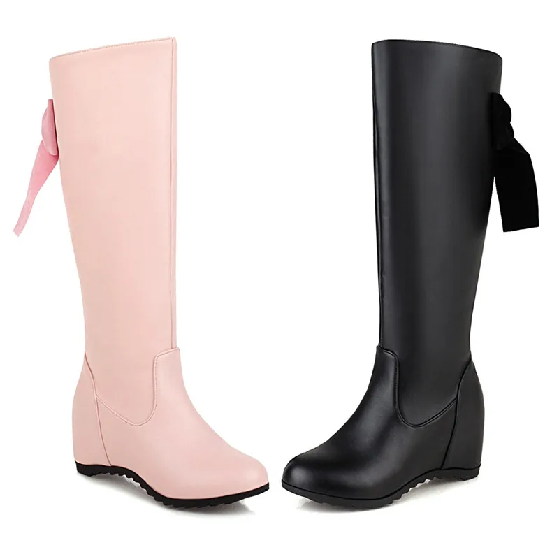 

New Lolita Butterfly-Knot Flower Women Boots Princess Sweetness Girl Shoes Increases Color Matching Student Botas Feminina