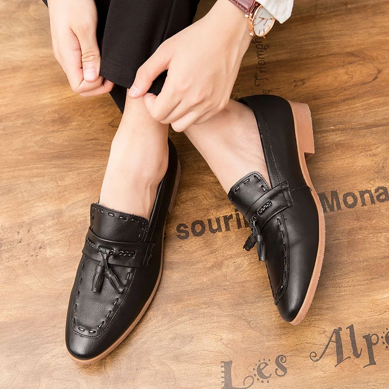

Big Size 38-47 Fashion Men Leather Shoes Fashion Outdoor Slip On Shoes For Men Italian Leather Men Loafers Brand Men Shoes w5