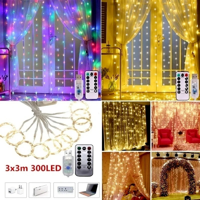 Usb пду Управление светильник гирлянды с одной главной балкой крючком шторы