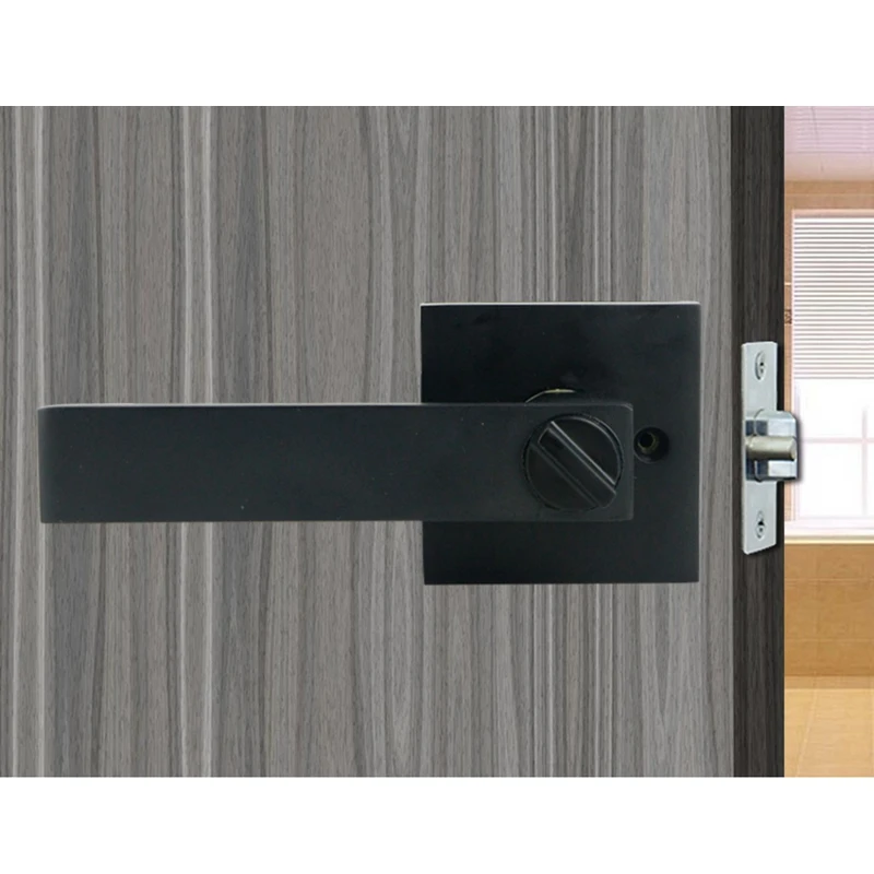 Door Handle Lock Square Channel Privacy Mask Interior Bedroom Room Bathroom Three-Bar Spherical Promotion | Строительство и