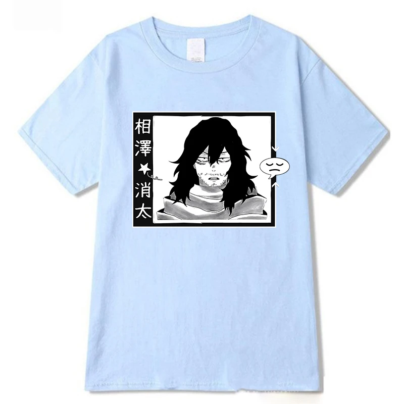 

2021 NEW UNISEX Sleepy Shota Aizawa T-shirt My Hero Academia Boku No Hero Anime Loose Short Sleeve Cute Women T-shirt Plus Sizs