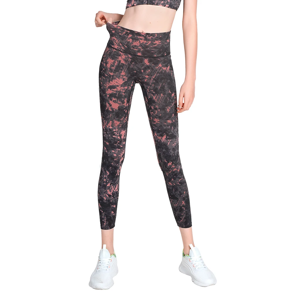 Sports Pants Women Fitness High Waist Yoga Pants Nylon Print Clothing Gym Running Jogging Workout Femme Sports Yoga Leggings
