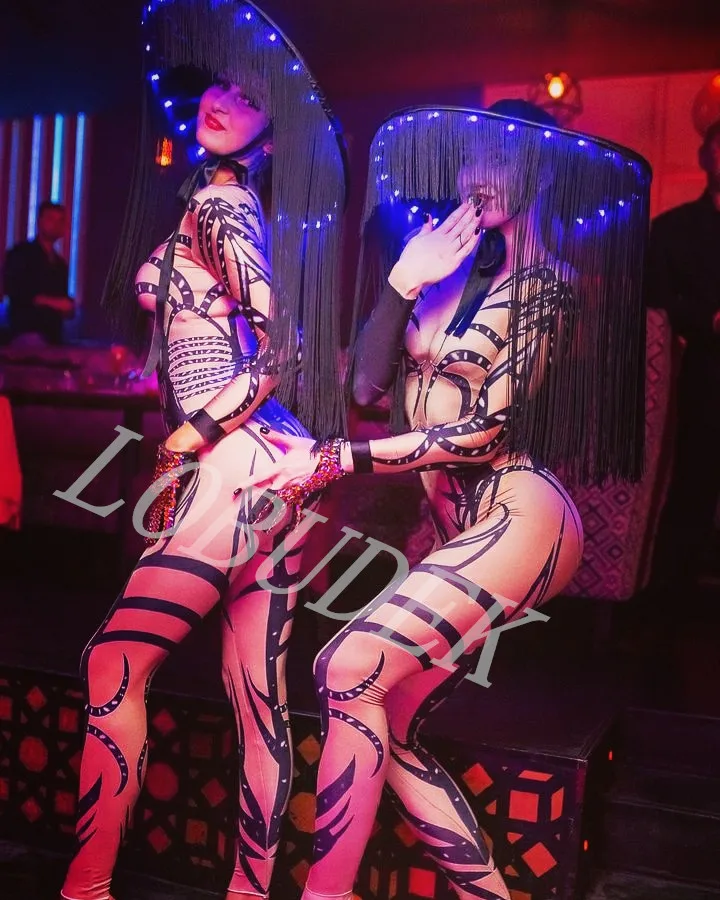 Женский эластичный комбинезон из спандекса с принтом| |