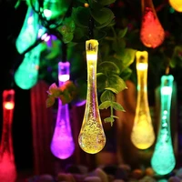 100led solar lamp string lights colorful raindrop waterproof outdoor decoration lighting christmas lights garden solar light
